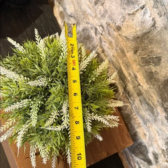 Rustic Cream Planter with Green Faux Foliage - Picture 8 of 8